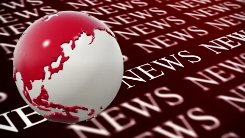News Background - Red Globe Stock Footage 237025440
