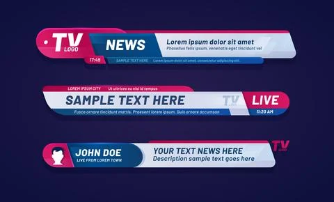 News bar lower third header, vector tv headline イラスト素材
