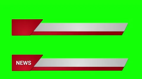 News broadcast elements on a green screen. Opening intro title Lower Third Stock Footage 143105239
