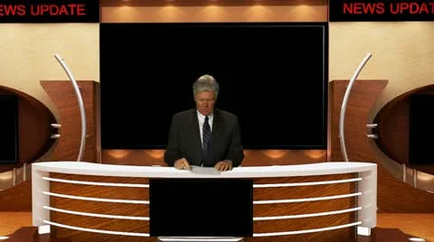 News Broadcaster 3 Stock Footage 10833345