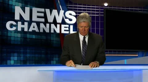 News Broadcaster Stock Footage