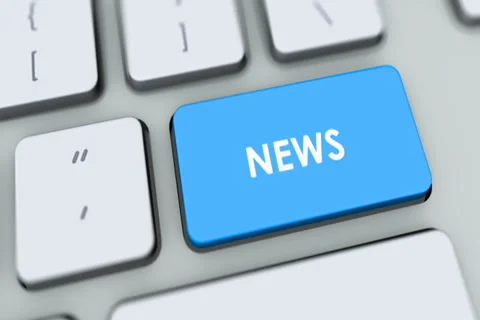 News button on computer keyboard. Key is pressed, click for HD Stock Footage 35648599