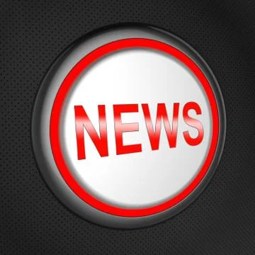 News Button Means Global Headlines 3d Illustration Stock Illustration