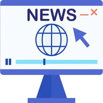 News computer flat vector icon online media Illustrazione stock