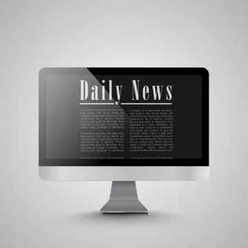 News on the computer, vector illustration Illustrazione stock