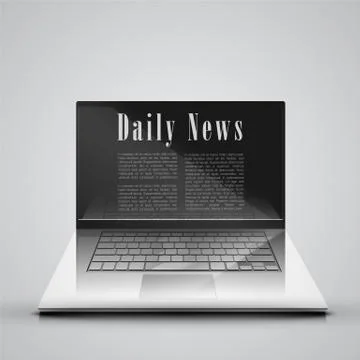 News on the computer, vector illustration 스톡 일러스트