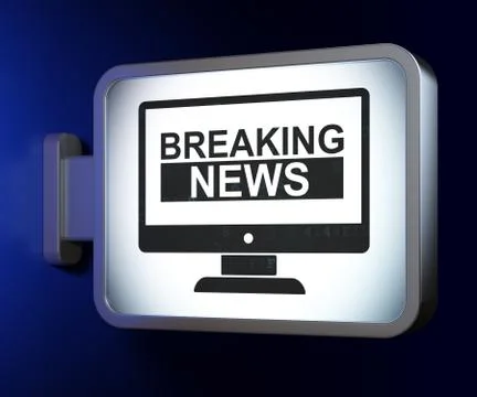 News concept: Breaking News On Screen on billboard background Stock Illustration