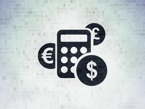 News concept: Calculator on Digital Data Paper background イラスト素材