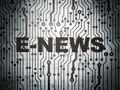 News concept: circuit board with E-news Illustrazione stock