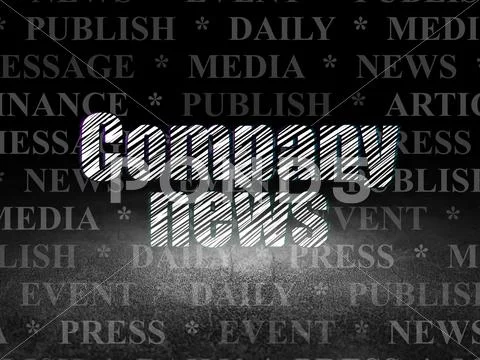 News Concept: Company News In Grunge Dark Room