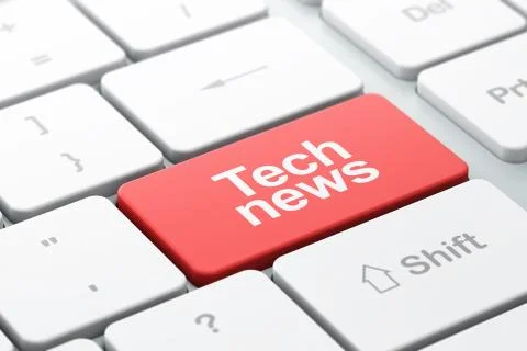 News concept: computer keyboard with Tech News Stock Illustration