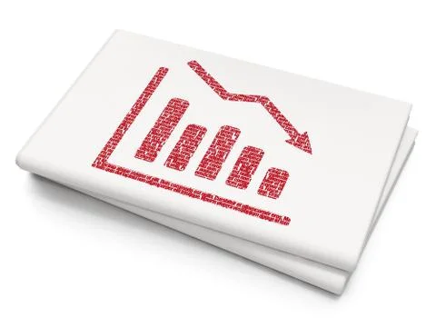News concept: Decline Graph on Blank Newspaper background Stock Illustration