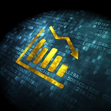 News concept: Decline Graph on digital background Stock Illustration