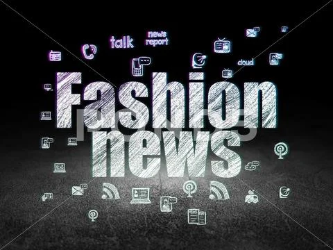 News Concept: Fashion News In Grunge Dark Room