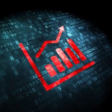 News concept: Growth Graph on digital background Stock Illustration