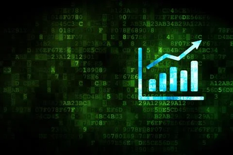 News concept: Growth Graph on digital background Stock Illustration