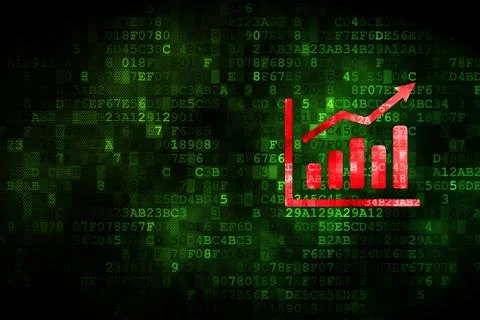 News concept: Growth Graph on digital background Stock Illustration