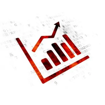 News concept: Growth Graph on Digital background Illustrazione stock
