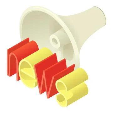 News concept icon isometric vector. News inscription and outdoor loudspeaker Stock Illustration