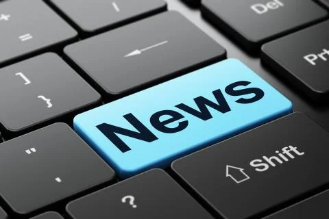 News concept: News on computer keyboard background Stock-Illustration