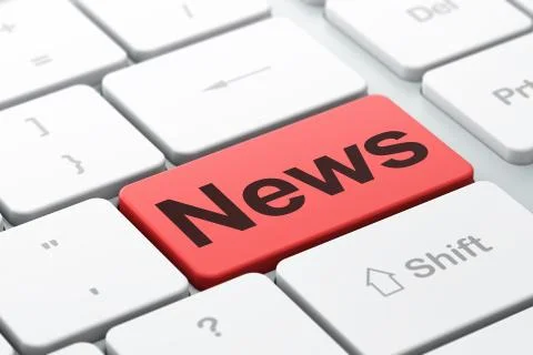 News concept: News on computer keyboard background Stock-Illustration