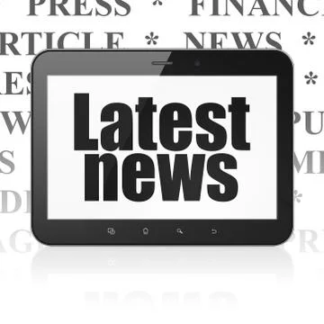 News concept: Tablet Computer with Latest News on display Stock Illustration