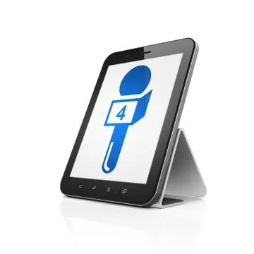 News concept: Tablet Computer with Microphone on display Stock Illustration
