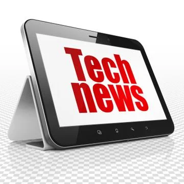 News concept: Tablet Computer with Tech News on display Stock Illustration