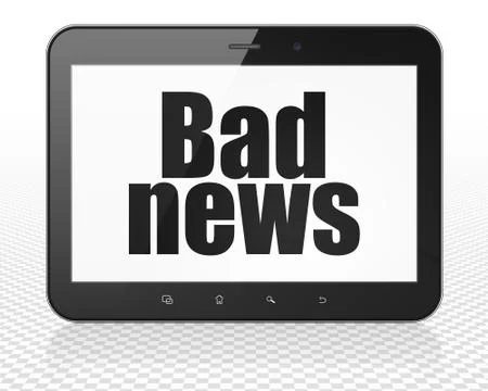 News concept: Tablet Pc Computer with Bad News on display Stock-Illustration