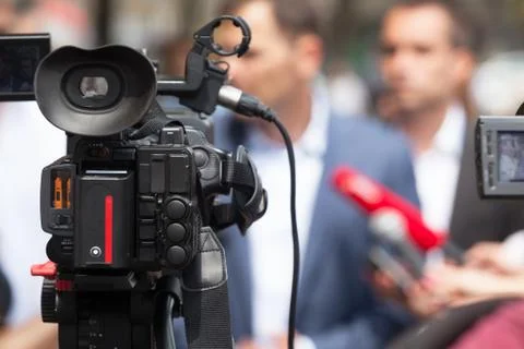 News conference. journalism. Stock Photos