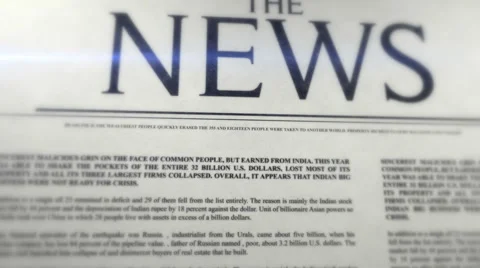 The News - cover of newspaper Stock Footage