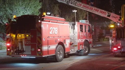 News crew outside emergency Stock Footage 101138634
