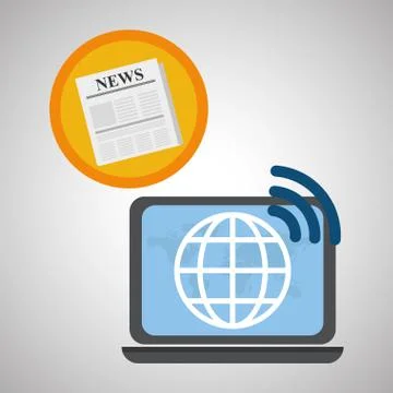 News design. Broadcasting concept. communication icon, vector Stock Illustration