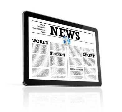News on a digital tablet pc computer News on a digital tablet pc computer ... Stock Photos