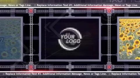 News Displays Video Wall 库存 After Effects