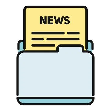 News document folder storing important information icon Stock-Illustration