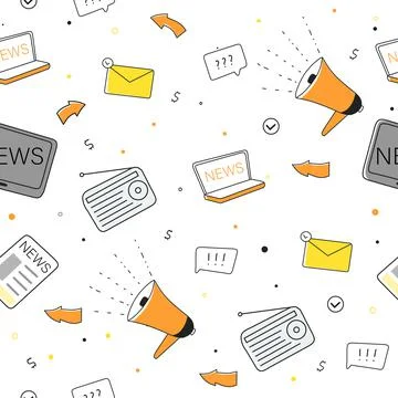 News elements pattern, Vector Flat infographic set. Communication Business Stock Illustration