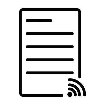 News Feed icon linear logo mark in black and white Stock Illustration