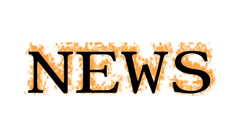 News fire text effect white isolated background Stock Footage 138071836