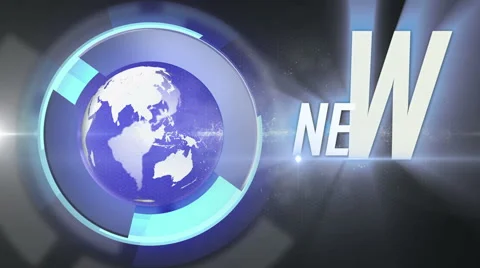 News globe background LOOP 4K Colorless-Blue Stock Footage 55436312