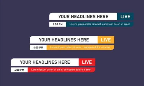 News headline lower third with different colour Stock Illustration