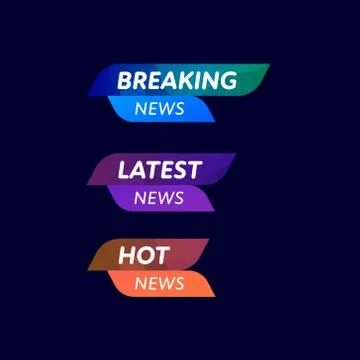 News headline template set. Vector liquid style illustration. Stock Illustration