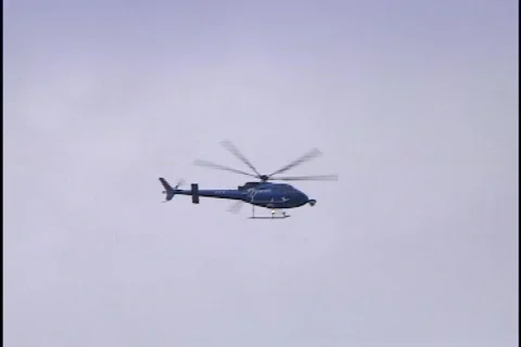 News Helicopter in flight Stock Footage 297963