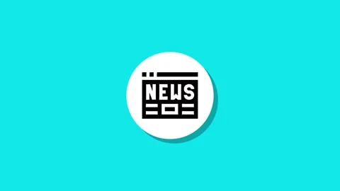 News icon animation, flat design motion graphic of newspaper symbol on a br.. Stock Footage 327762502