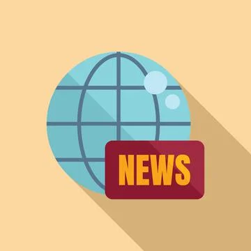 News icon flat vector. Camera tv Stock Illustration