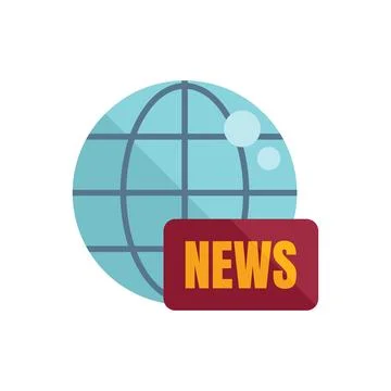 News icon flat vector. Camera tv Illustrazione stock