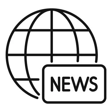 News icon outline vector. Camera tv 库存插图