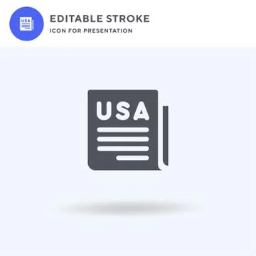 News icon vector, filled flat sign, solid pictogram isolated on white, logo Illustrazione stock