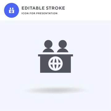 News icon vector, filled flat sign, solid pictogram isolated on white, logo Illustrazione stock