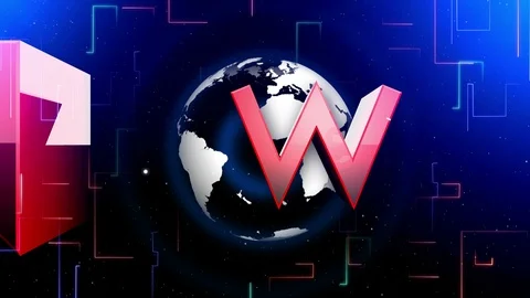 News Intro Graphic 3D rendering background information presentation Stock Footage 128127299